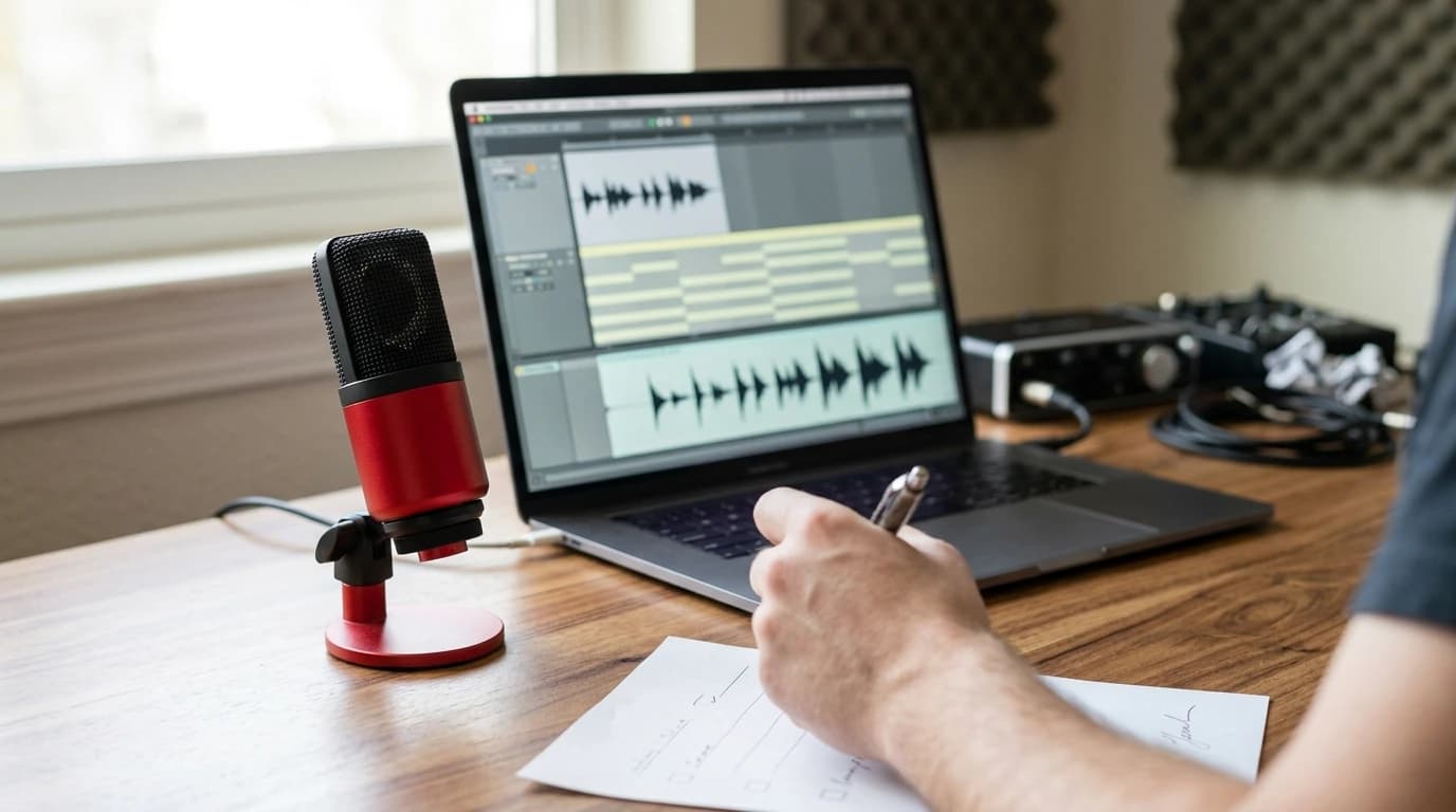 Micrófono profesional para clonar voz con IA